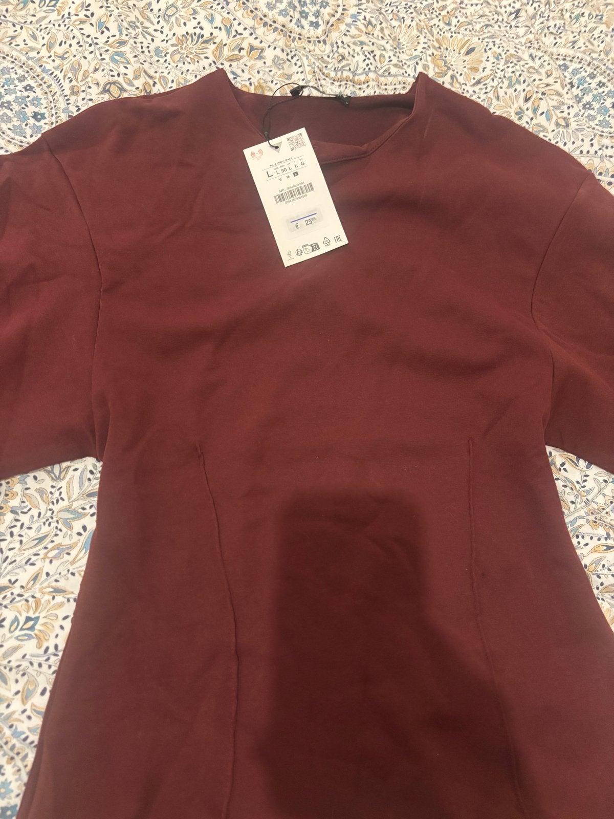 Zara bordeauxrode set: top en broek, Kleding | Dames, Maat 38/40 (M), Ophalen of Verzenden, Zo goed als nieuw, Lang