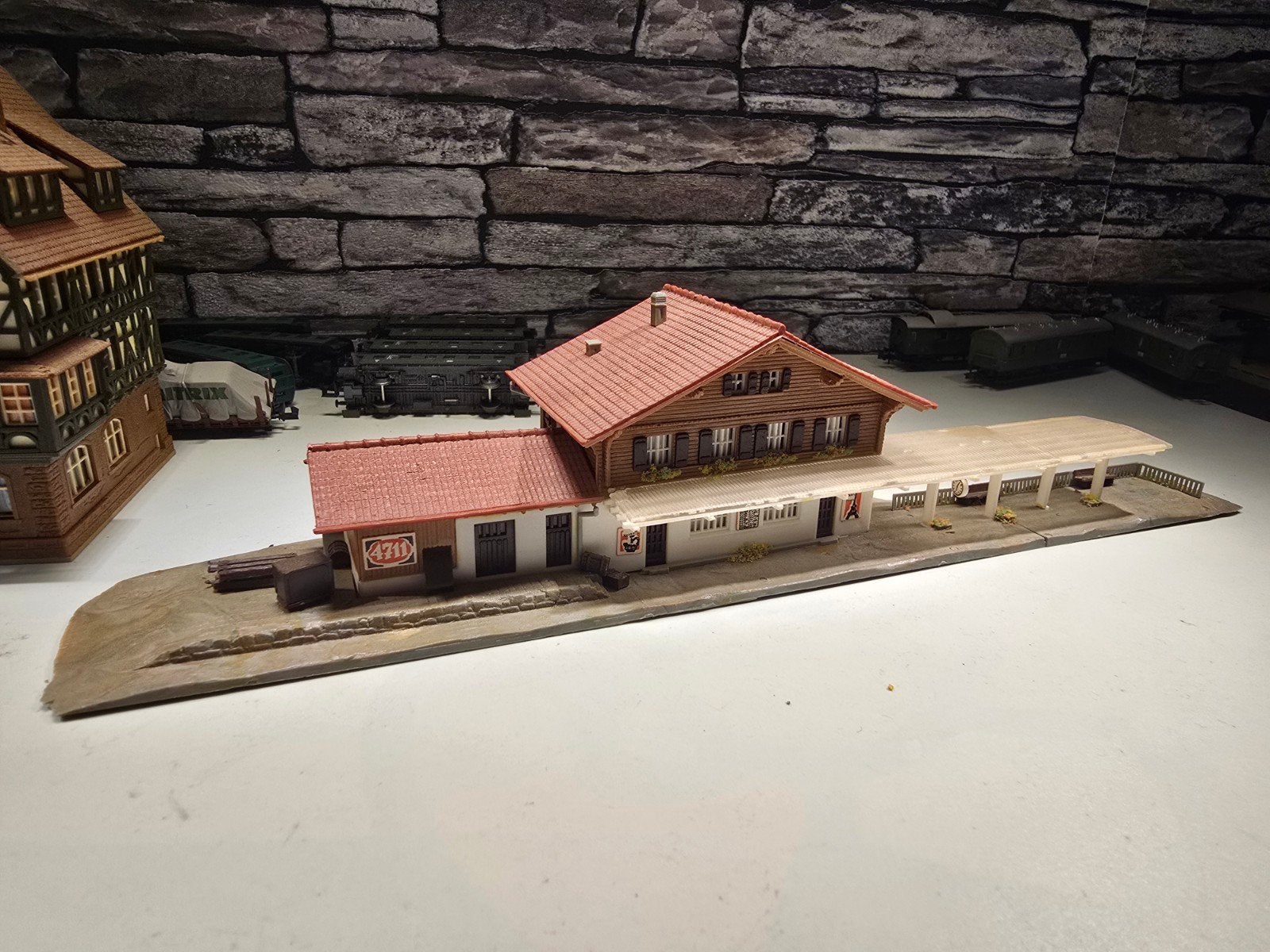 station bergstation N spoor modeltrein 1:160, Overige merken, Gebruikt, Gelijkstroom of Wisselstroom, Brug, Tunnel of Gebouw