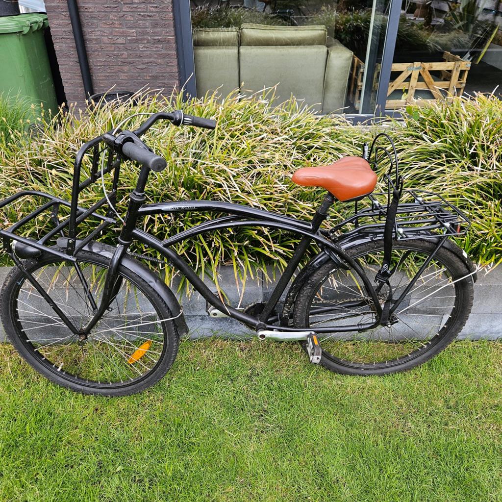 Sparta Pick-up Fiets - Zwart met Bruin Zadel, Ophalen