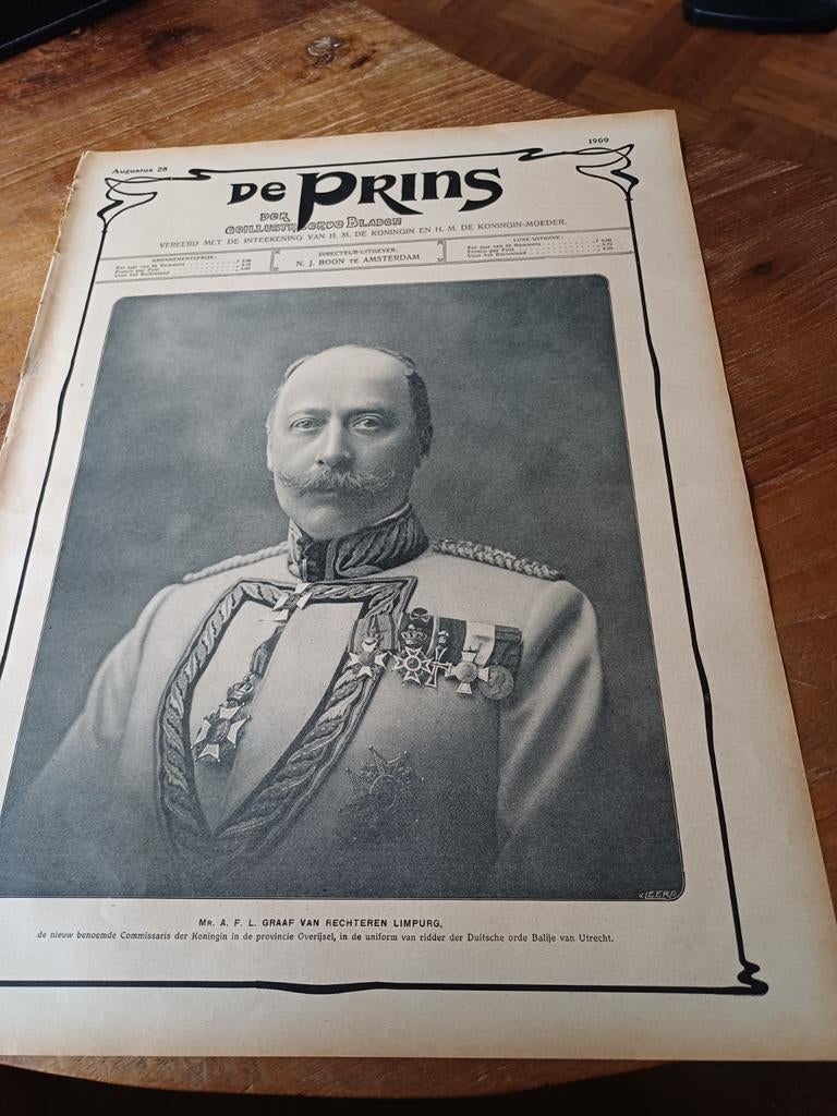 Artikel over graaf van Rechteren Limburg Huize Almelo 1909, Ophalen of Verzenden, Voor 1920, Knipsel(s)