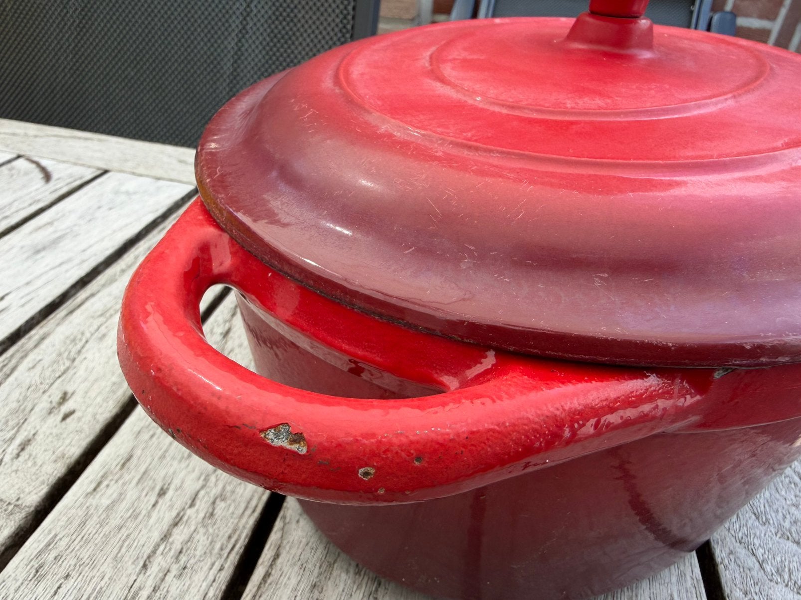 Ternesto gietijzeren braadpan ovaal rood met deksel, Ophalen, Zo goed als nieuw, Gietijzer