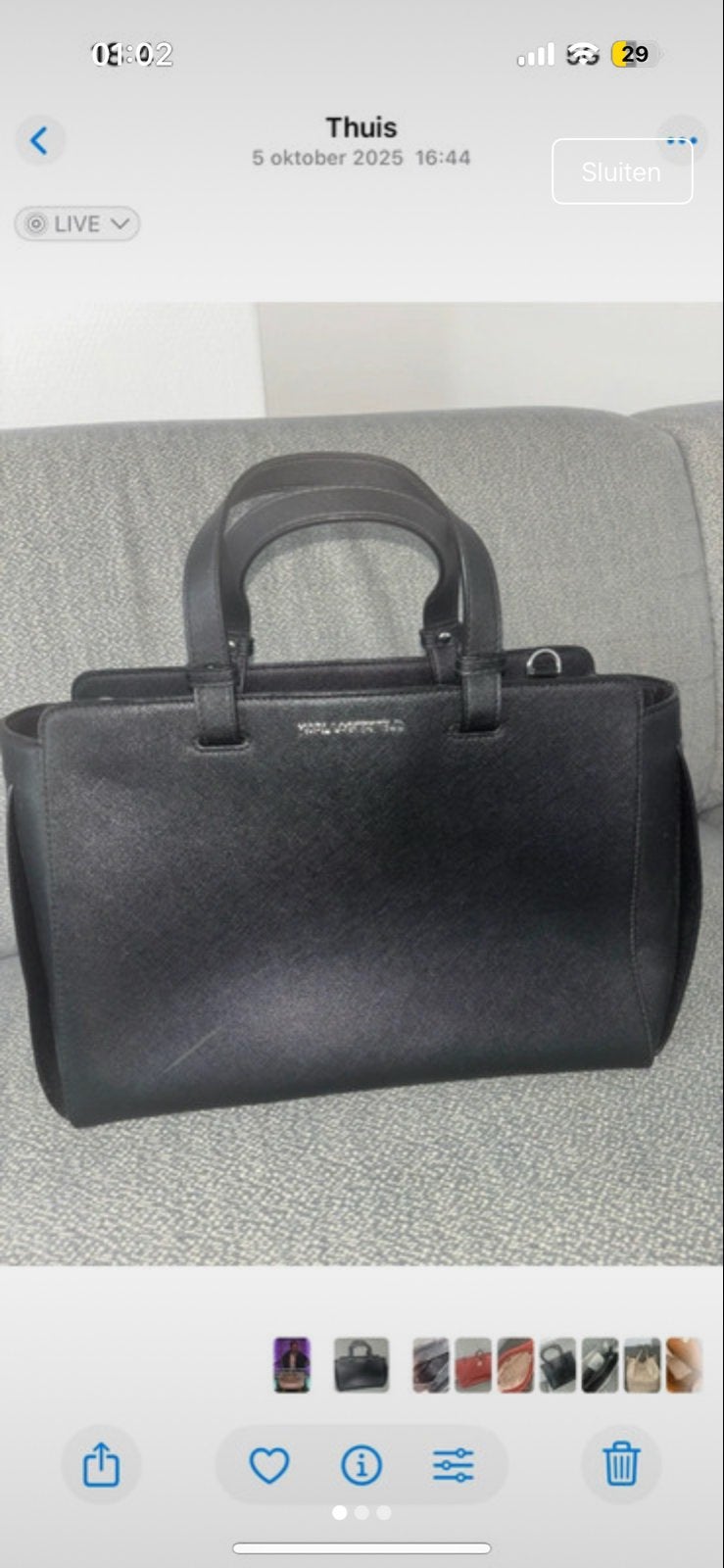 Originele Karl Lagerfeld tas, Ophalen, Gebruikt, Zwart, Handtas