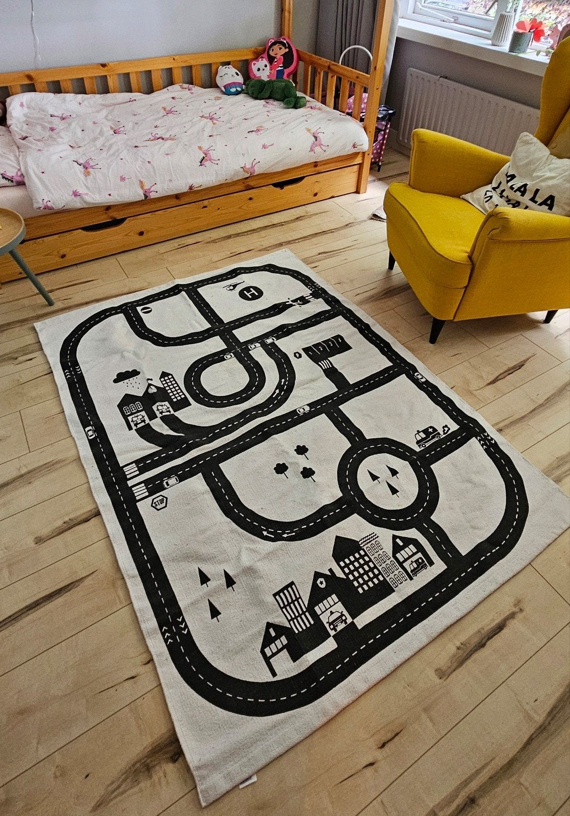 H&M Home beige speelkleed met wegen, Kinderen en Baby's, Ophalen, Zo goed als nieuw