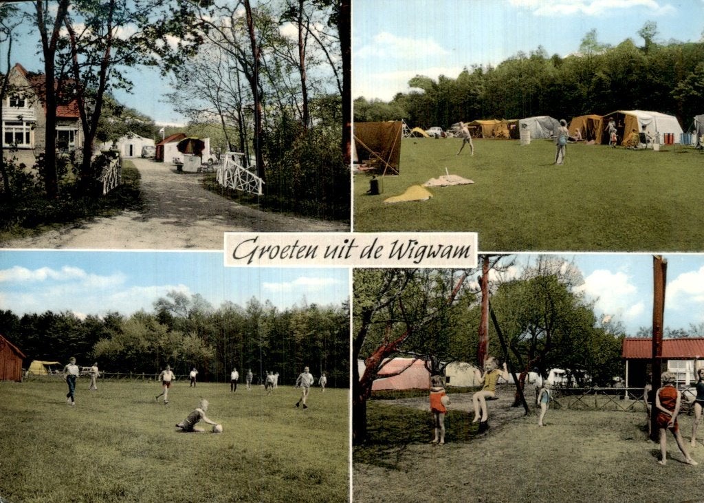 Oudemirdum - Camping - De Wigwam, Verzamelen, Ophalen of Verzenden, 1960 tot 1980, Gelopen, Friesland