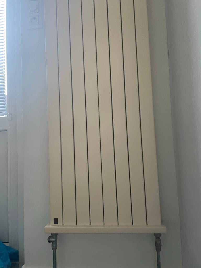 Verticale crème radiator 218x50 cm, Doe-het-zelf en Verbouw, Verwarming en Radiatoren, Ophalen, Gebruikt, Radiator, Minder dan 60 cm