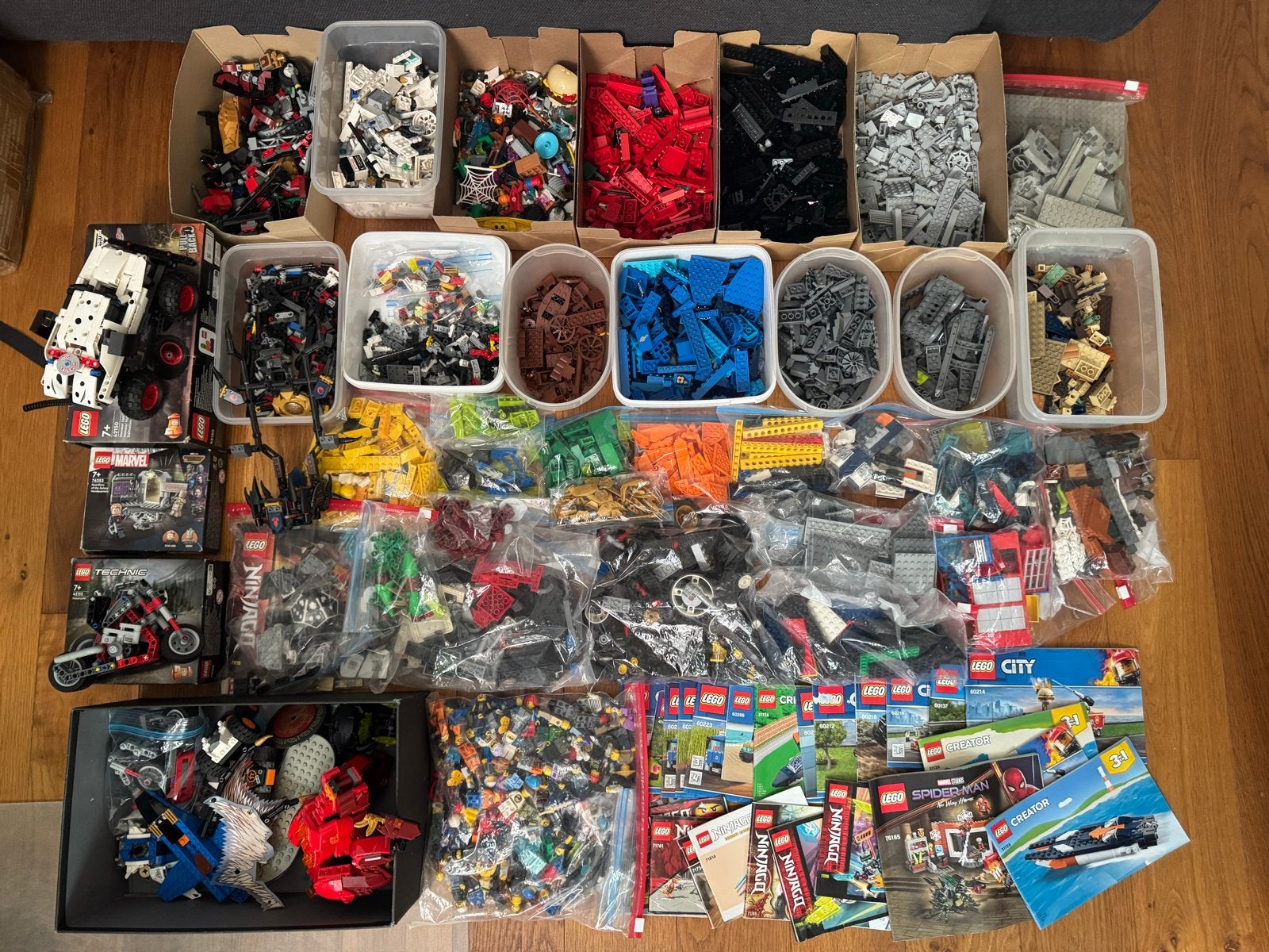 Grote partij LEGO blokken en minifiguren met handleidingen, Ophalen of Verzenden, Gebruikt, Overige merken