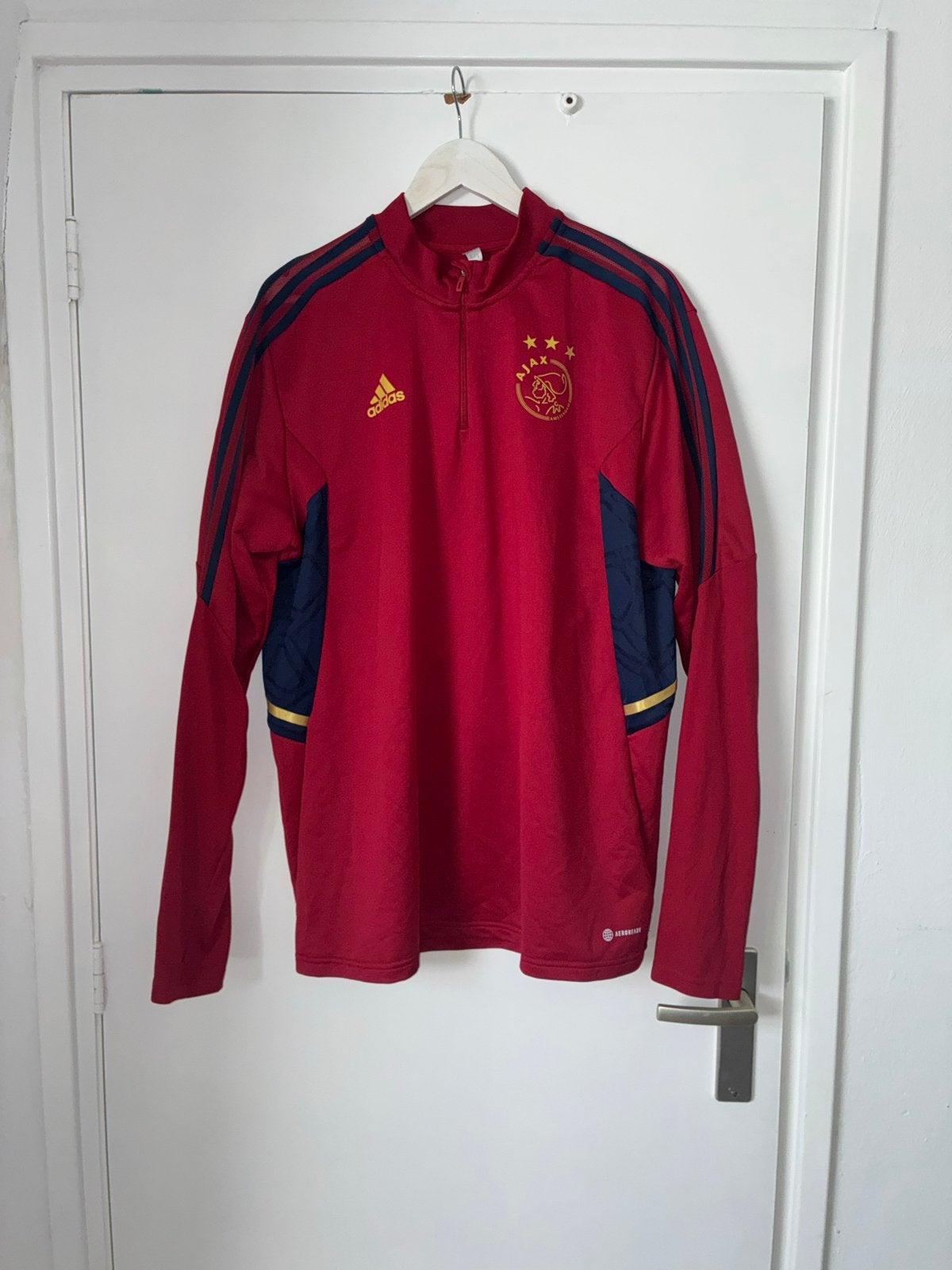 Adidas Ajax trainingstrui rood XL, Maat 56/58 (XL), Ophalen of Verzenden, Voetbal, Gedragen