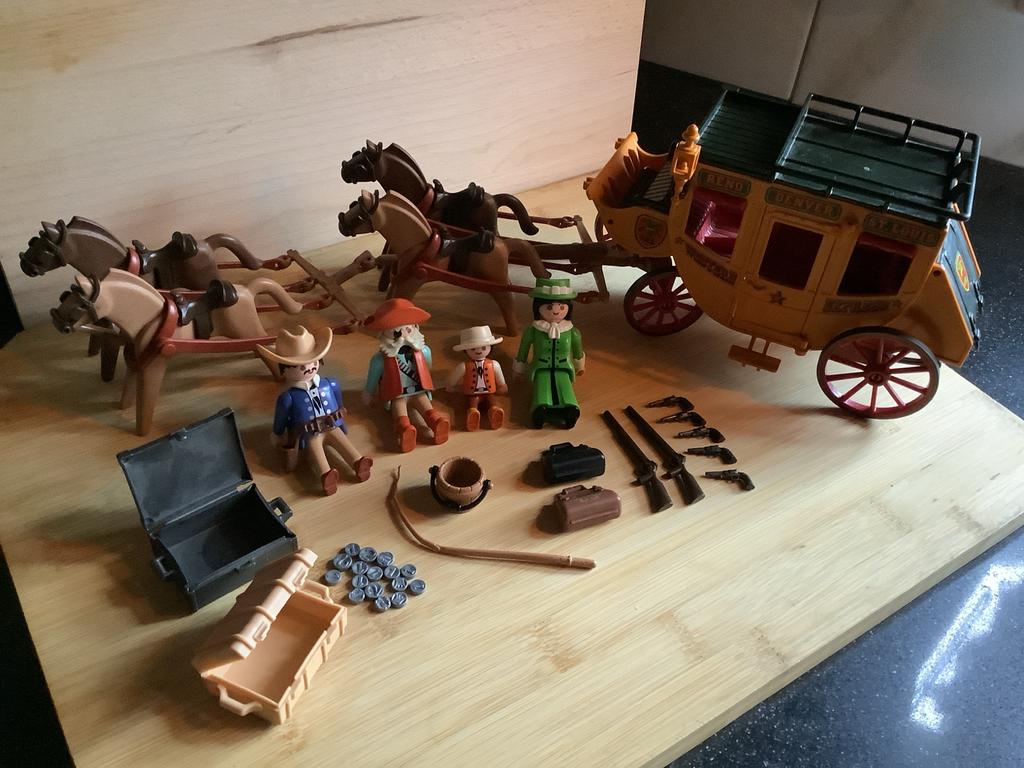 Playmobil 3803 Western Express Postkoets met paarden, Kinderen en Baby's, Speelgoed | Overig, Gebruikt, Jongen of Meisje, Ophalen