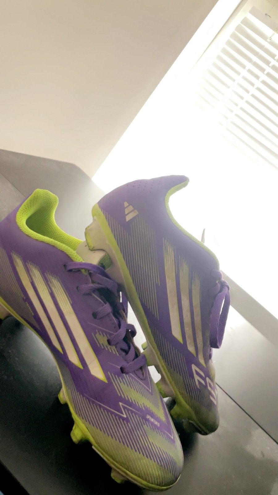 Adidas F50 paars/geel maat 36, Gebruikt, Maat XS of kleiner, Schoenen, Ophalen of Verzenden