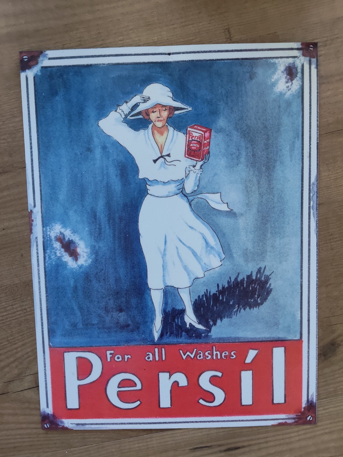 Persil reclamebord - Emaille look, Ophalen of Verzenden, Zo goed als nieuw, Reclamebord