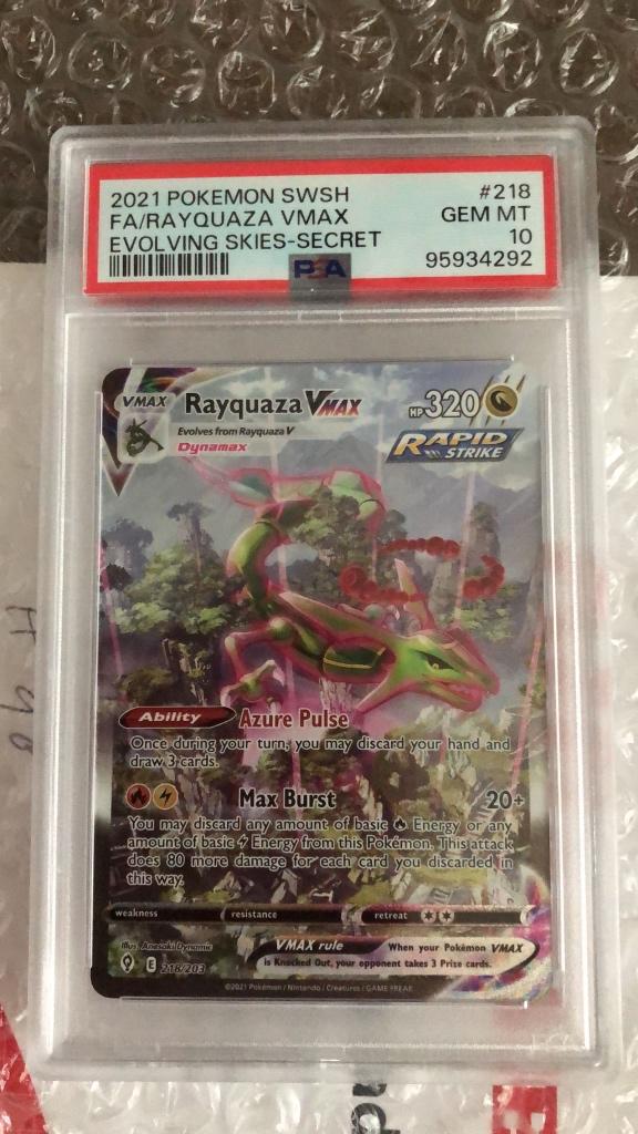 Rayquaza vmax evolving skies psa 10, Hobby en Vrije tijd, Verzamelkaartspellen | Pokémon, Ophalen of Verzenden, Zo goed als nieuw
