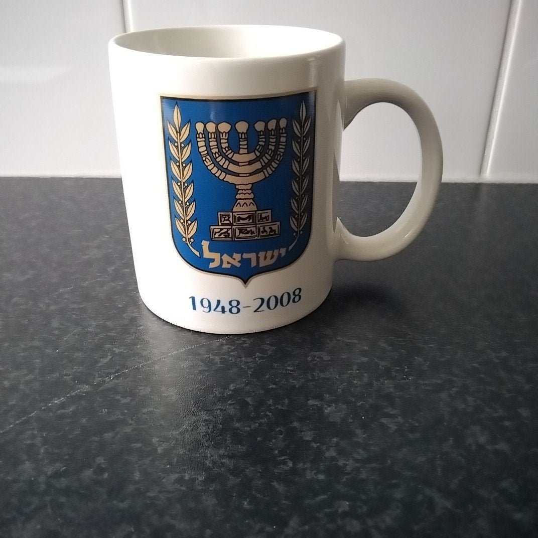 Mok 60 jaar Israël 1948-2008 met vlag en wapen, Ophalen of Verzenden, Gebruikt