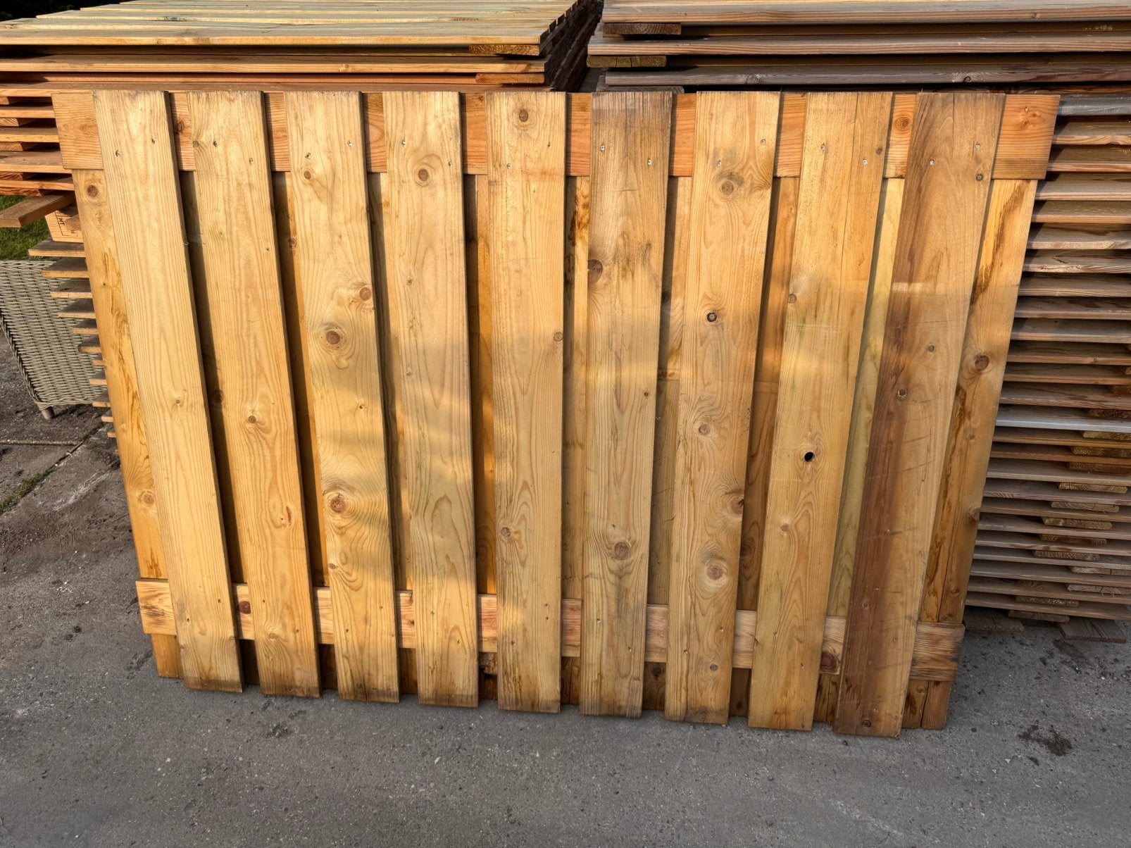 Houten schuttingen, Tuin en Terras, 1 tot 2 meter, 6 meter of meer, Ophalen of Verzenden, Zo goed als nieuw