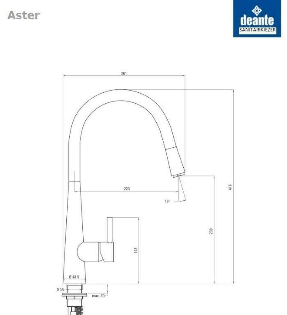 Keukenkraan, mengkraan met handdouche, Aster 272- matzwart, Ophalen of Verzenden, Nieuw