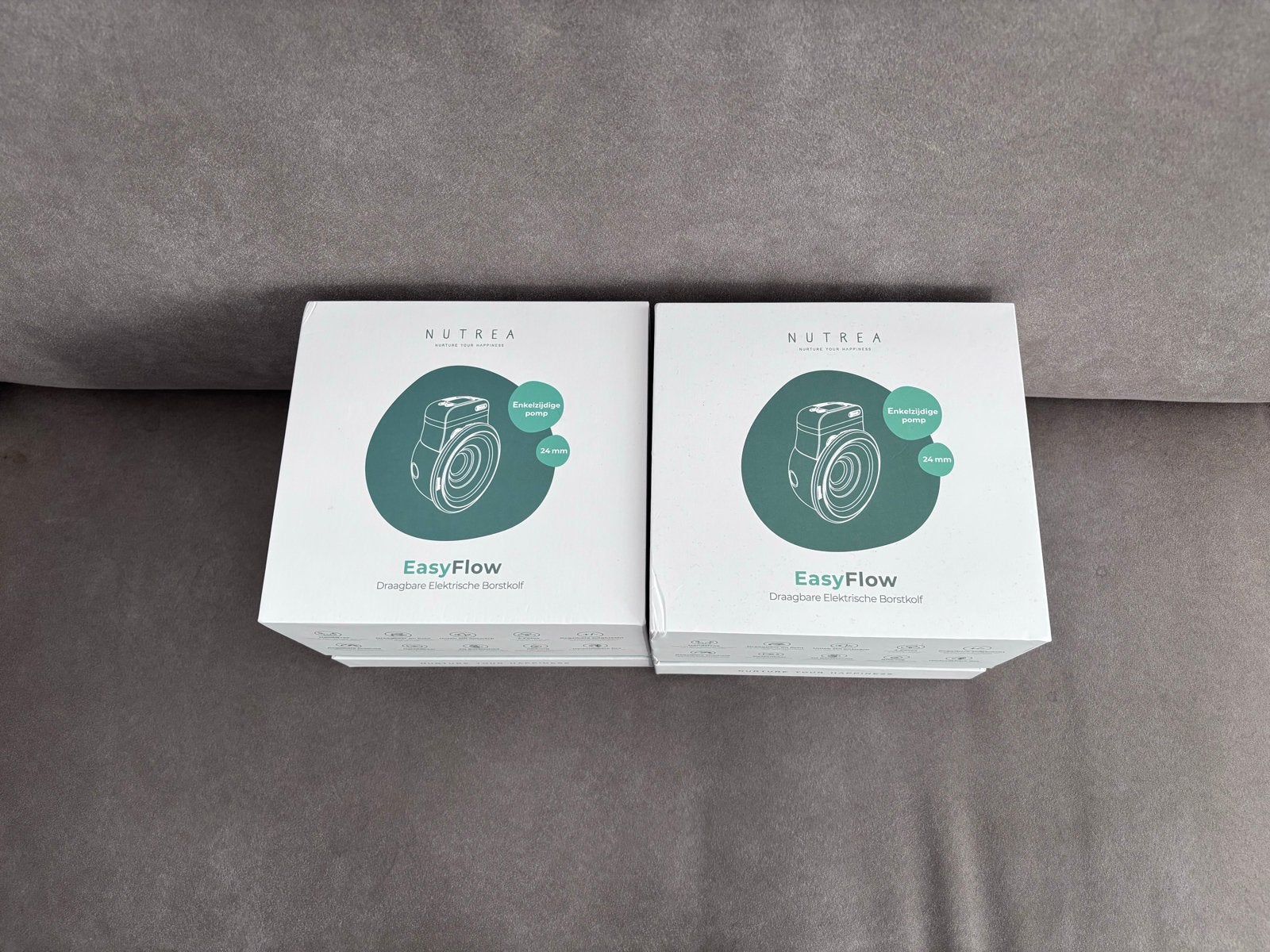 2x Nutrea EasyFlow Draagbare Elektrische Borstkolf 24mm, Ophalen of Verzenden, Zo goed als nieuw