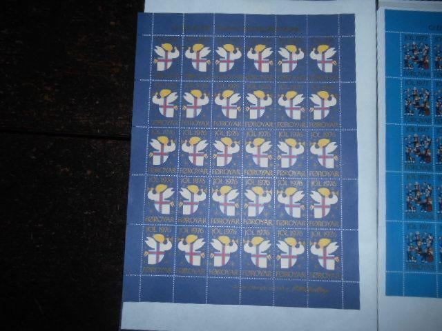 Kavel 4 velletjes Jule / Jol zegels Faroer eilanden, Postzegels en Munten, Postzegels | Volle albums en Verzamelingen, Ophalen of Verzenden