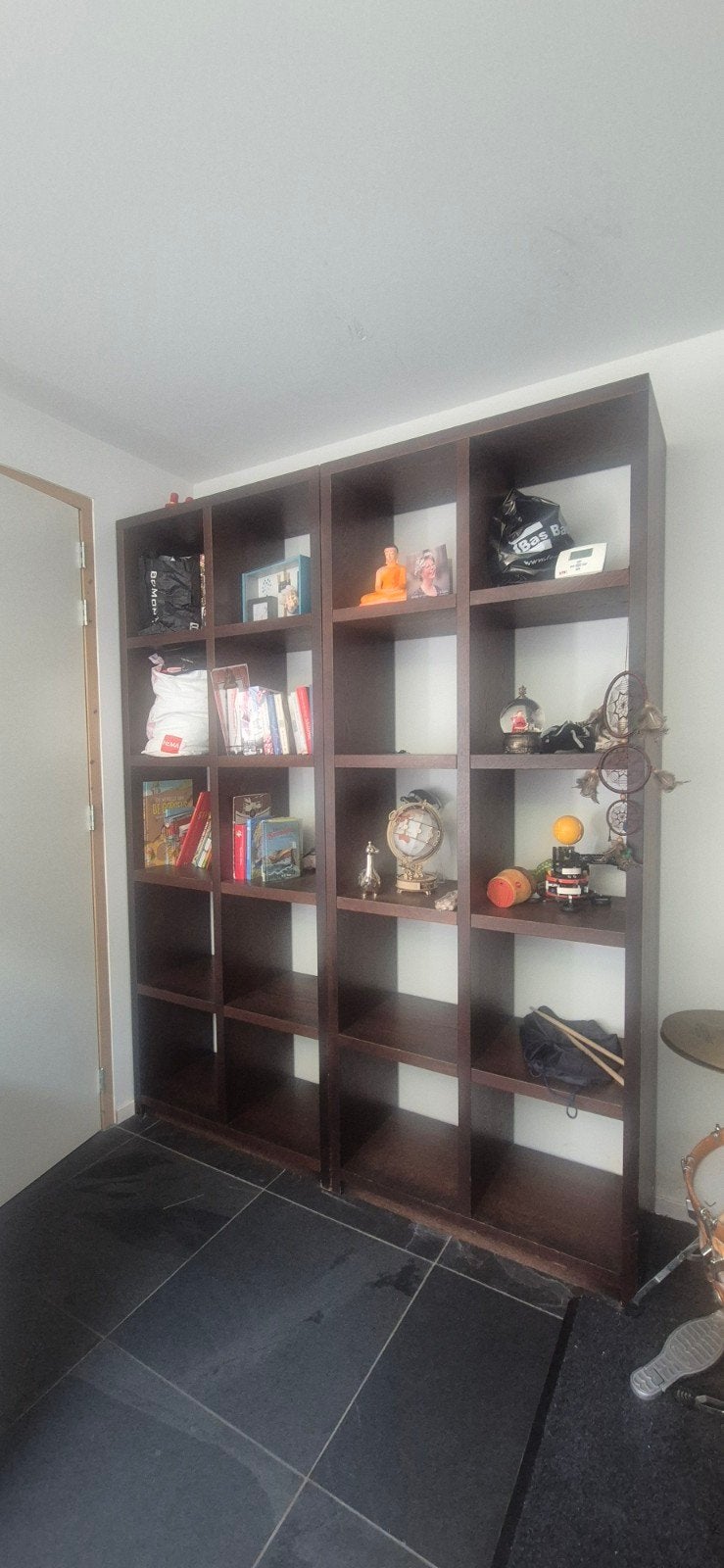 Grote donker eiken boekenkasten. 2 stuks a 228x92x40 cm, Huis en Inrichting, Kasten | Boekenkasten, Ophalen, Met plank(en), Gebruikt