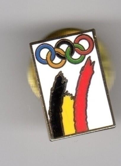 PIN OLYMPISCHE RINGEN SPELEN VLAG BELGIE, Ophalen of Verzenden, Gebruikt, Overige onderwerpen