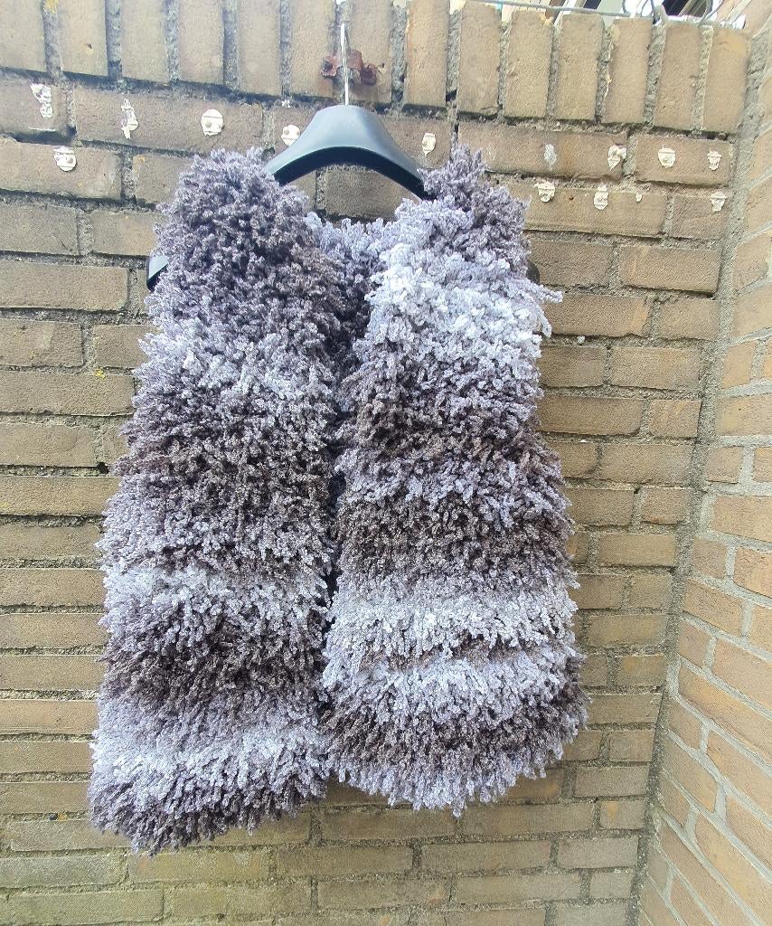 Shaggy bodywarmer grijs wol oversized teddy gilet, Ophalen of Verzenden, Zo goed als nieuw, Grijs