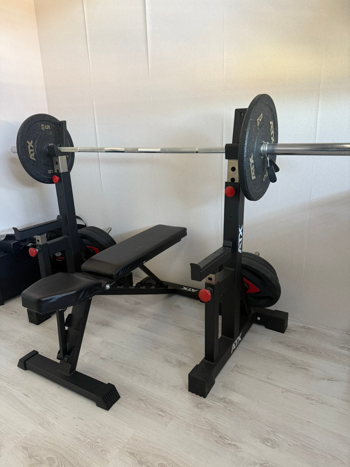 ATX Gym Set: Squat Rack, Verstelbare Bank Barbell & 97,5 kg, Ophalen, Zo goed als nieuw, Overige typen