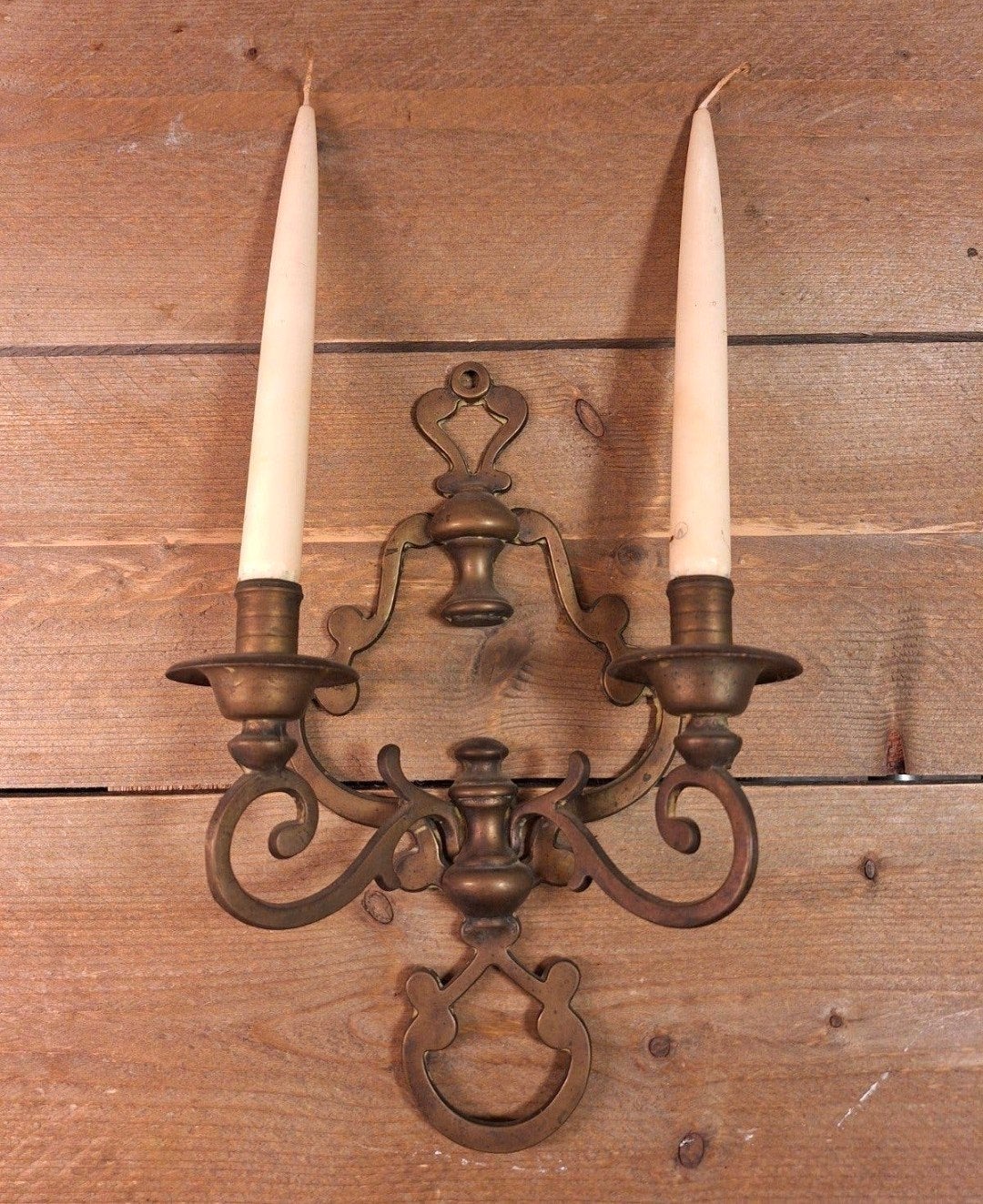 Antieke Messing Wandkandelaar - Sfeervolle Decoratie, Antiek en Kunst, Ophalen of Verzenden