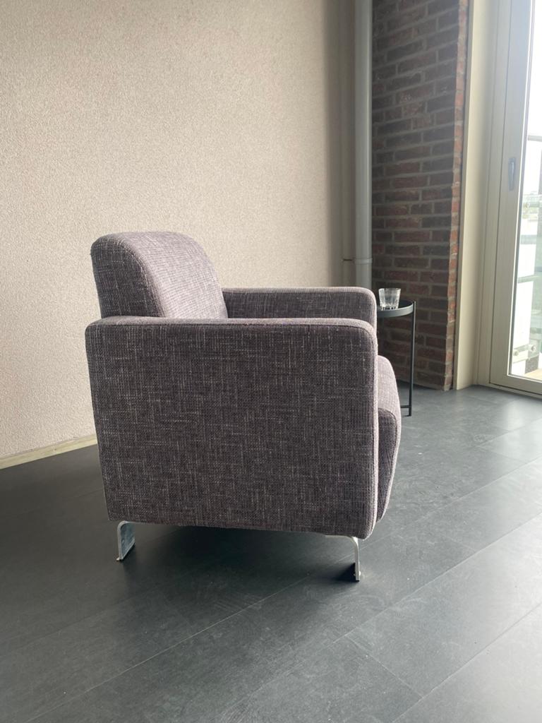 Stoffen stoeltjes op ijzeren pootjes, Huis en Inrichting, Fauteuils, Ophalen, Gebruikt, Minder dan 75 cm, Stof