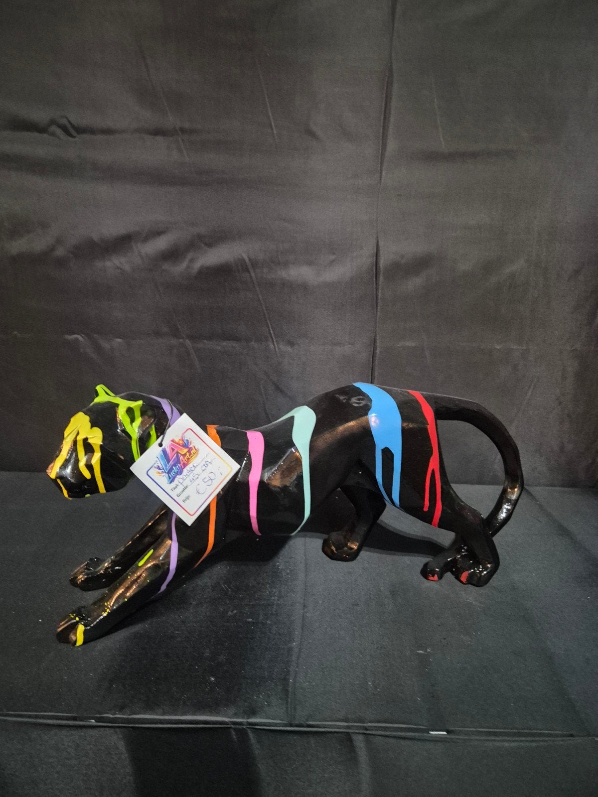 Kunstzinnige Panter Beeld - Polyester - 45cm, Ophalen, Kunststof, Zoogdier, 20 - 50 cm