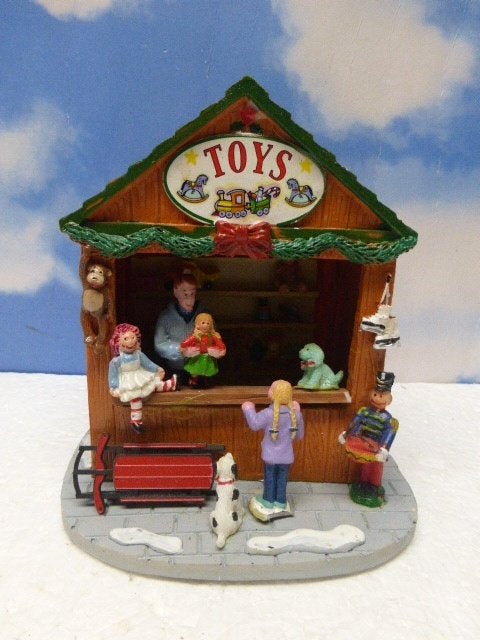lemax Christmas market scene toys kerstdorp kersthuisjes, Ophalen of Verzenden, Zo goed als nieuw
