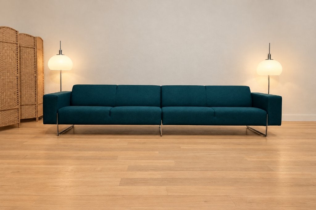 NIEUW Artifort Mare 6-Zits Petrol + GARANTIE | NP €8.650, 75 tot 100 cm, Www.designplaats.nl, Rechte bank, Design Bank Bankstel Zetel 6-Zits Artifort