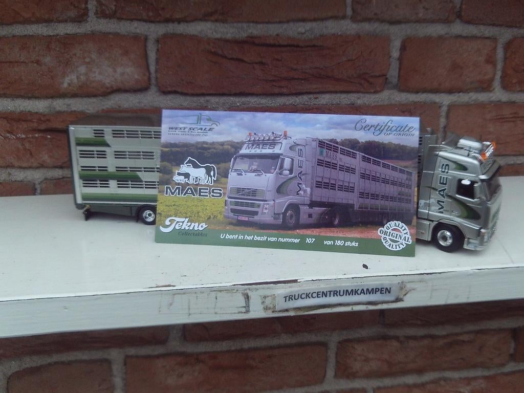 Tekno  Volvo  FH2  Globetrotter  van  Maes., Hobby en Vrije tijd, Modelauto's | 1:50, Ophalen of Verzenden, Nieuw, Bus of Vrachtwagen