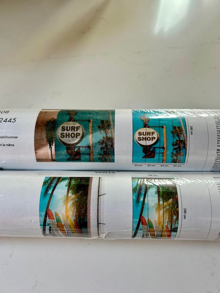 Nieuw. Fotobehang surfprint. Breed 159 of 212, Ophalen of Verzenden, Minder dan 10 m², Groen, Foto, grafisch, print