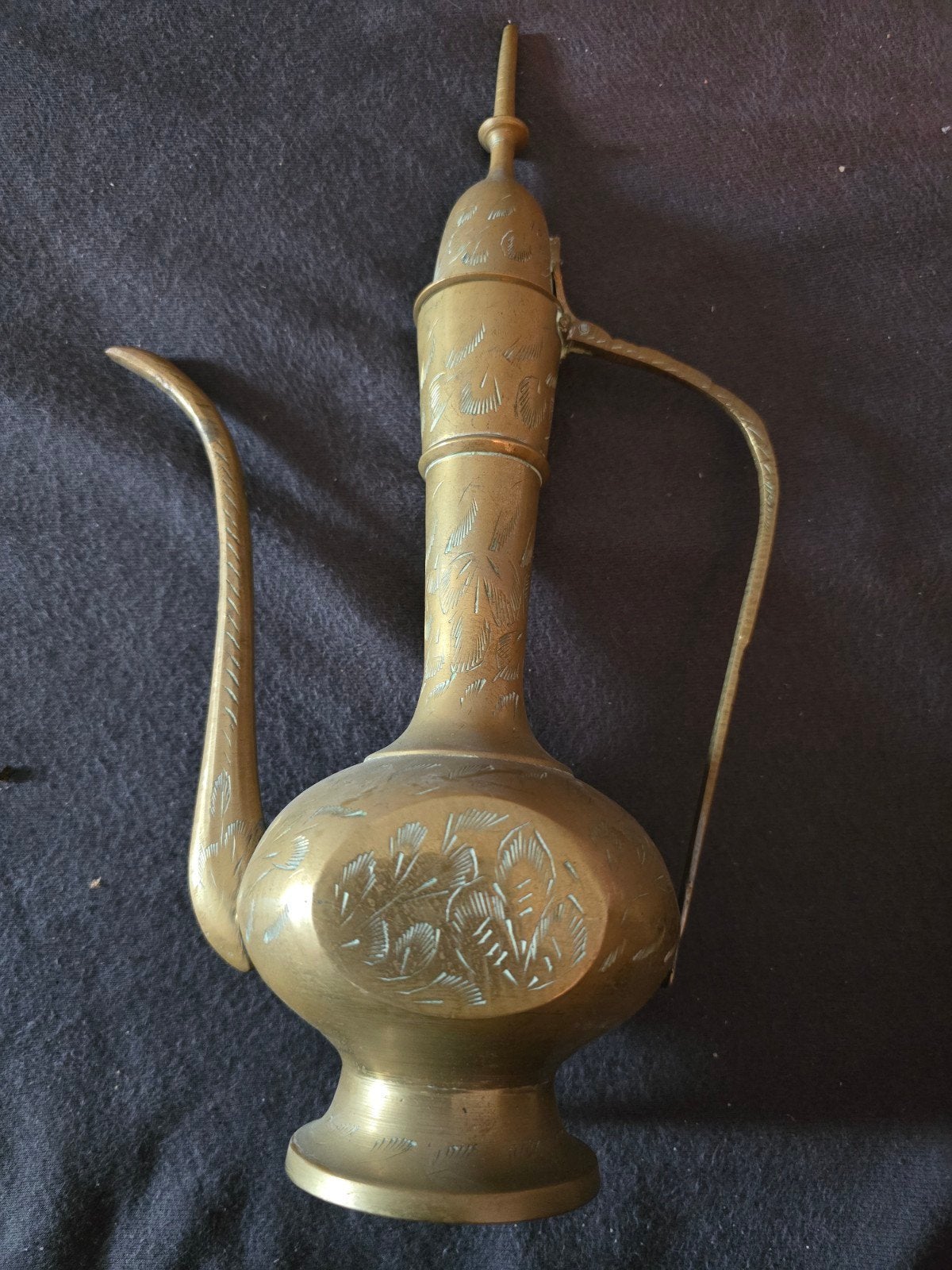 Antieke messing waterkan met deksel en tuit, Ophalen of Verzenden