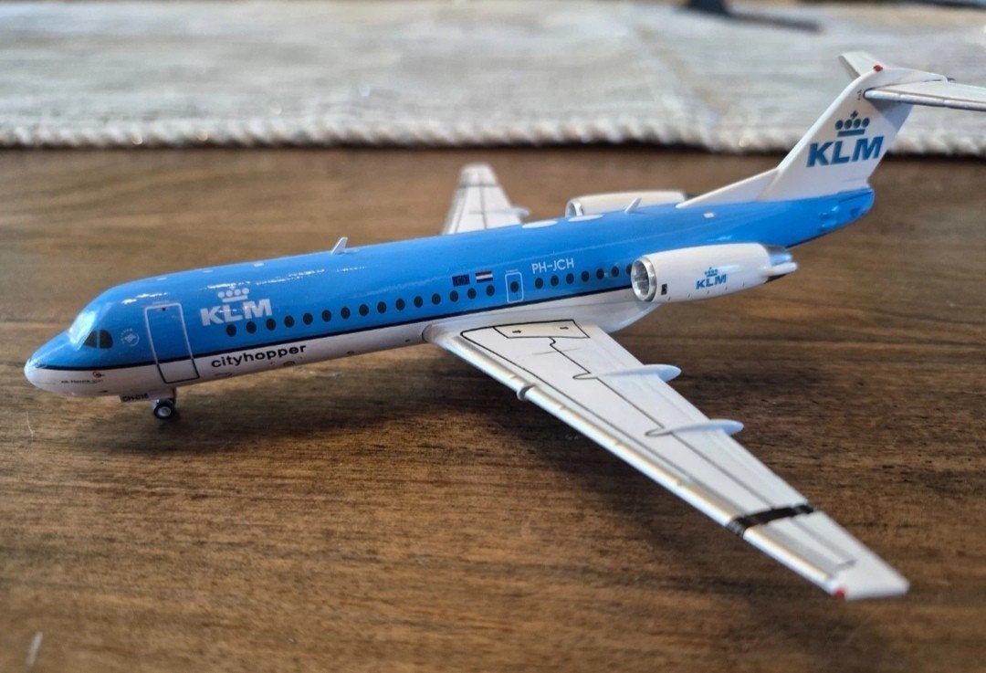 KLM Fokker F70 Gemini Jets 1:200 G2KLM120 reg. PH-JCH, Overige merken, 1:200 of kleiner, Nieuw, Ophalen of Verzenden