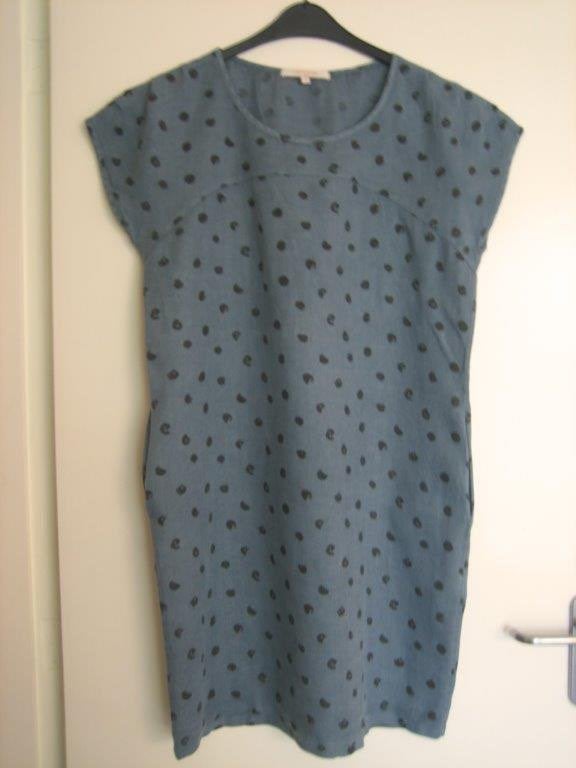 Speels blauw polkadot jurk LA FEE MARABOUTEE 40-42 snazzeys, La Fee Maraboutée, Maat 42/44 (L), Nieuw, Onder de knie