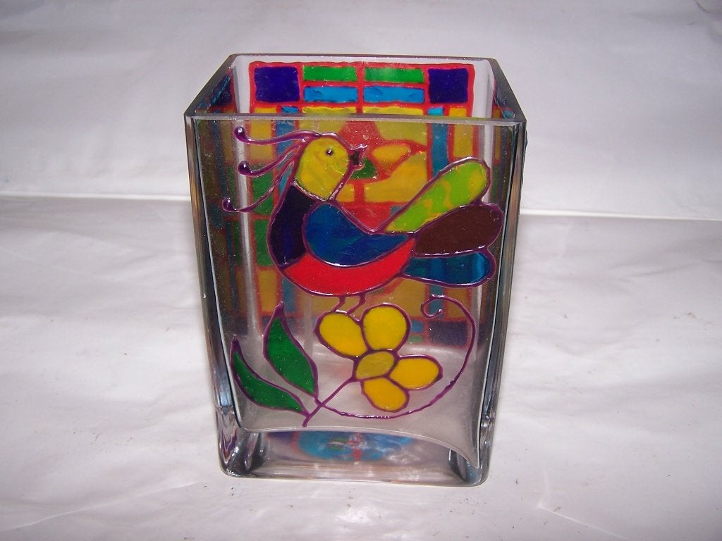 Prachtige glaskunst vaas. Izgs., Handgemaakt, Meerkleurig, Ophalen of Verzenden, Glas