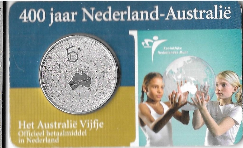 Coincard 400 Jaar Australie, Verzenden, Overige landen, 5 euro, Losse munt
