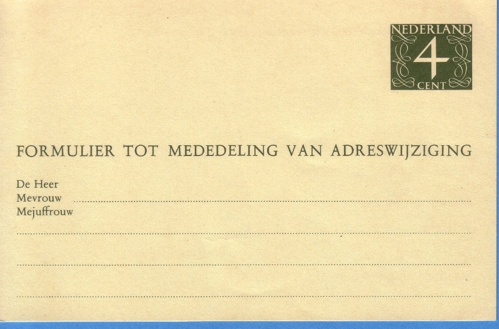 Postwaardestuk -Adreswijziging. Geuzendendam 28, Ophalen of Verzenden, Briefkaart