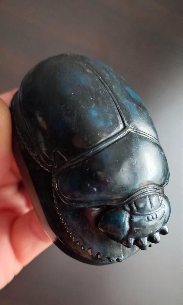 Beeldje Egyptian Heart Scarab, kever , SCARABÉE, Antiek en Kunst, Ophalen of Verzenden