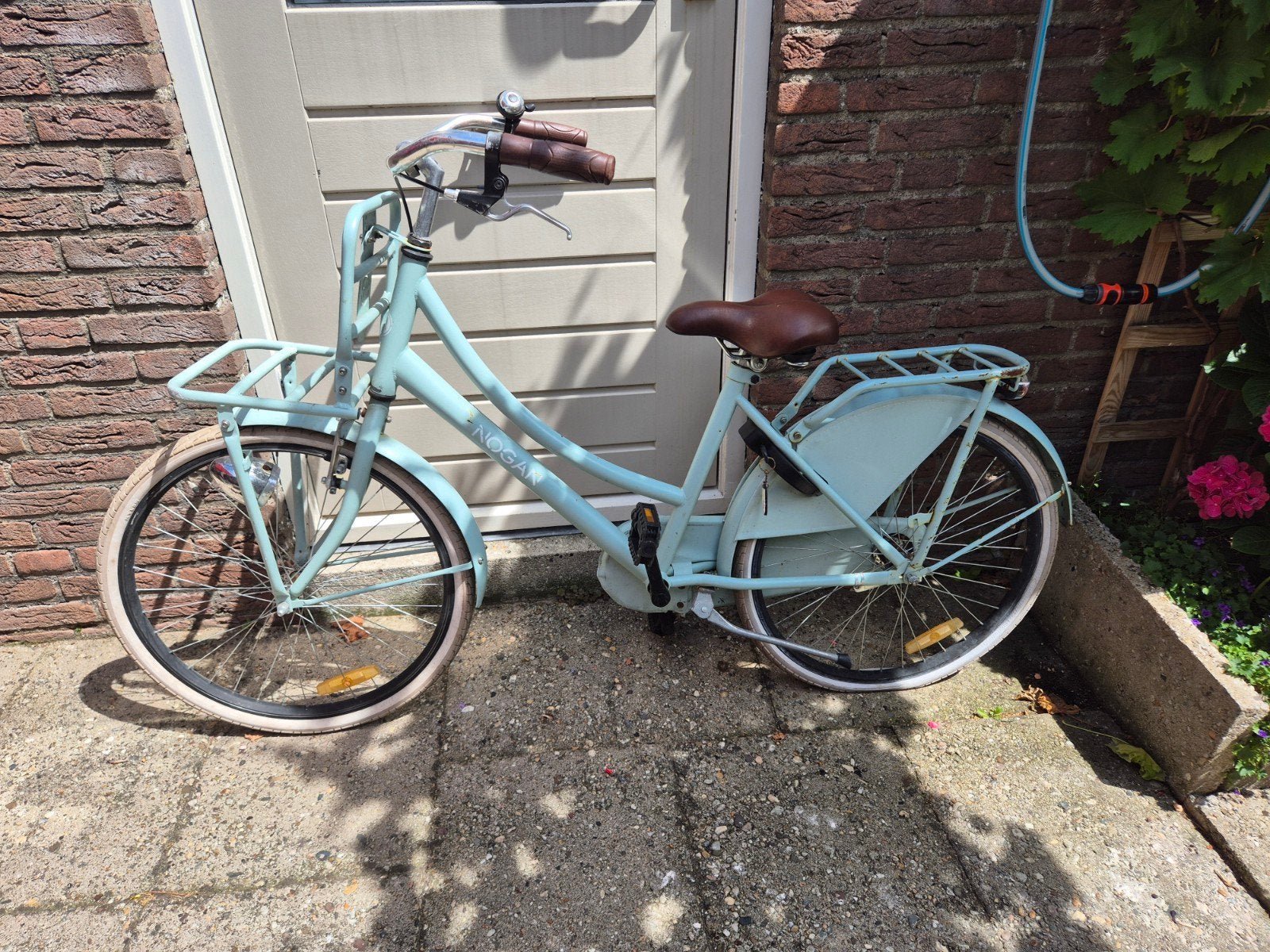 Nogan Damesfiets met voordrager - Lichtblauw, Minder dan 47 cm, Ophalen, Gebruikt, Overige merken