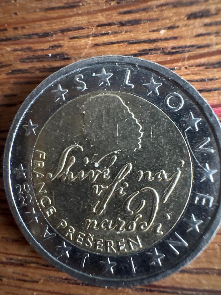 2 Euro Slovenië 2007 - France Prešeren, Postzegels en Munten, Munten | Europa | Euromunten, Ophalen of Verzenden, Slovenië, 2 euro