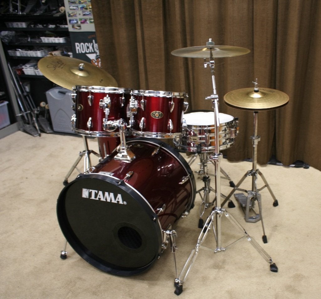 drumstel: tama imperialstar wine red 22/10/12/14/14s bekkens, Ophalen, Gebruikt, Tama, Jouwdrumstel@gmail.com