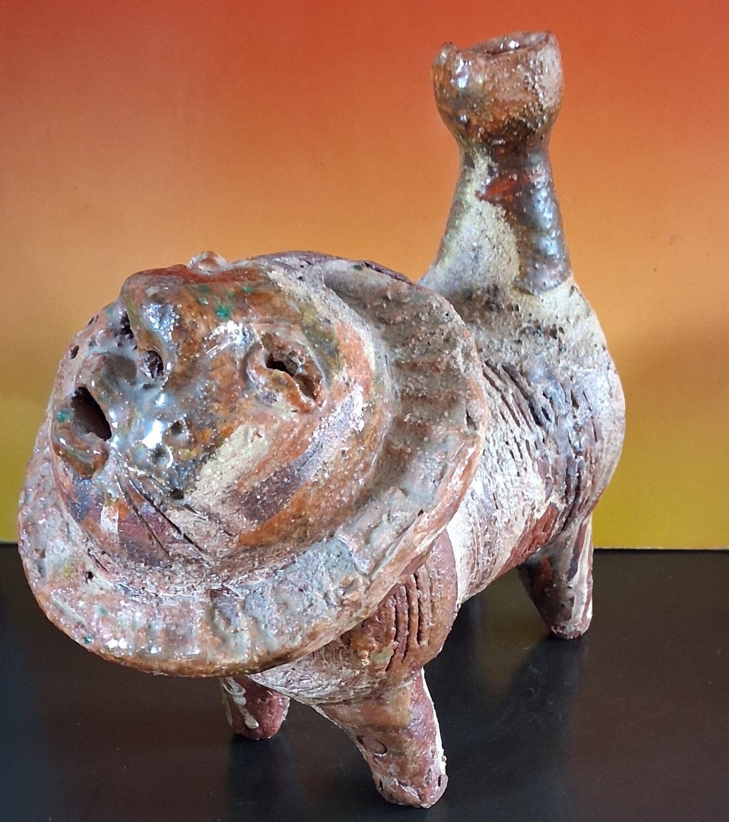 Raymond van Kessel. Zoömorfe Fantasiefiguur. Terra-cotta., Ophalen