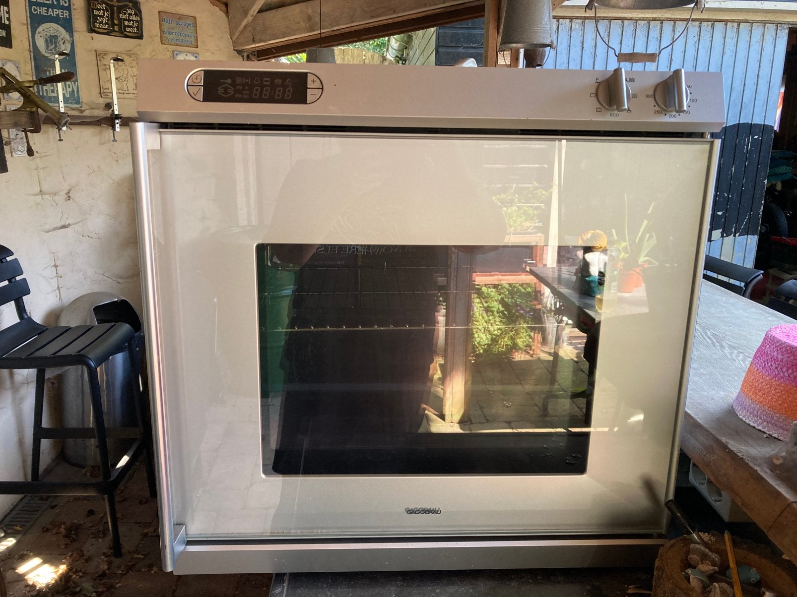 Gaggenau hetelucht oven kleur aluminium en rechtsdraaiend., Ophalen, Hete lucht, Heteluchtoven, Inbouw