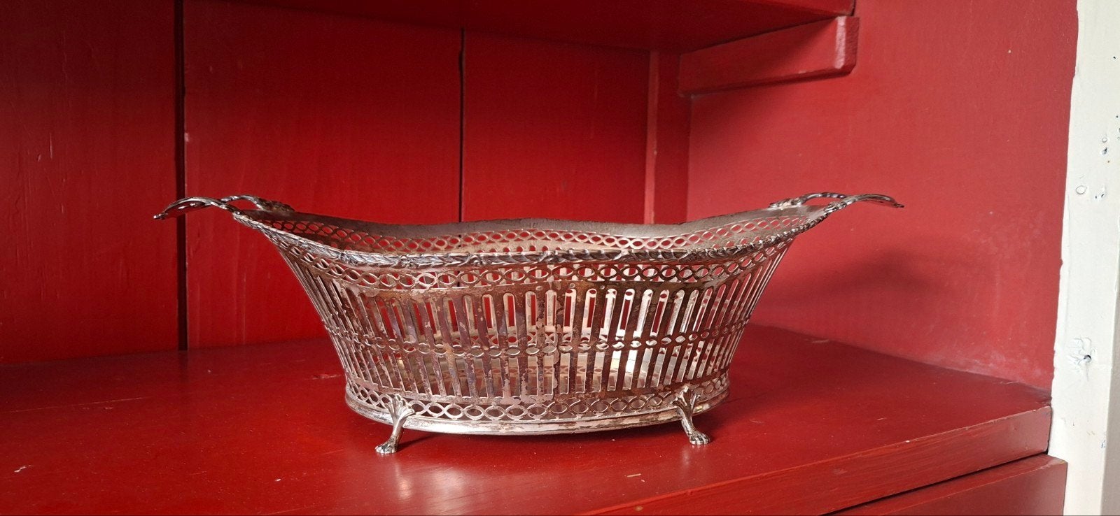 Grote zilveren schuitvormige Mand (39 cm) Topkwaliteit!, Ophalen of Verzenden, Zilver