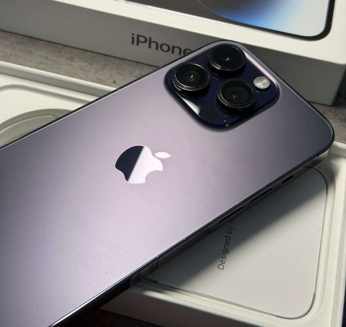  Apple iphone 14 Pro Deep Purple 128GB Batterij 100%, Apple, Paars, Ophalen of Verzenden, Zo goed als nieuw