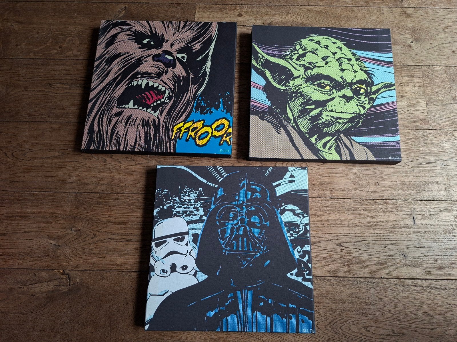 Star Wars Canvas Schilderijen - Chewbacca, Yoda, Darth Vader, Ophalen, Minder dan 50 cm, Zo goed als nieuw, Schilderij