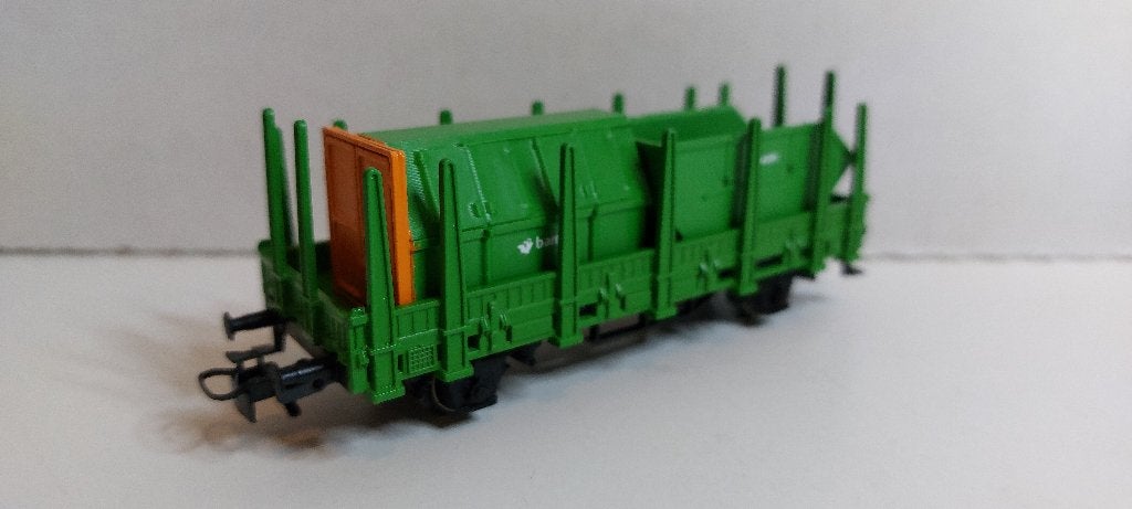 Bam Rongenwagon met Puin en Afsluitbare Container (02), Wisselstroom, Wagon, Ophalen of Verzenden, Märklin