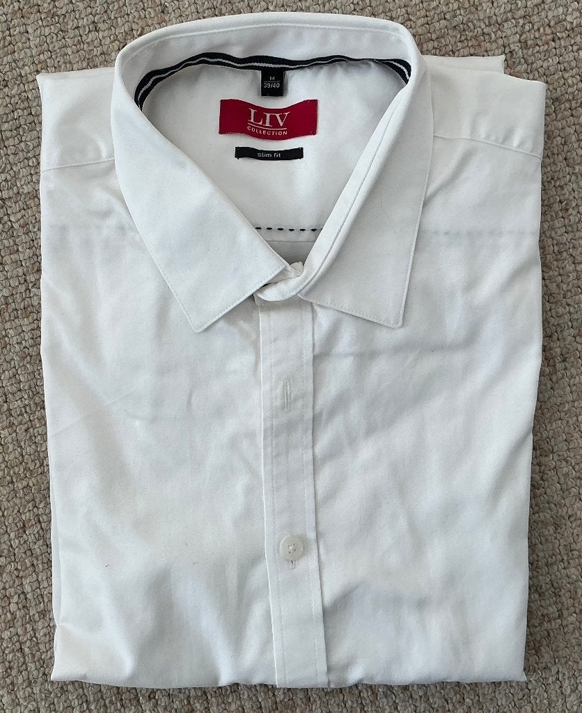 Overhemd, wit slim fit maat 39/40, Kleding | Heren, Overhemden, LIV, Wit, Zo goed als nieuw, Halswijdte 39/40 (M)