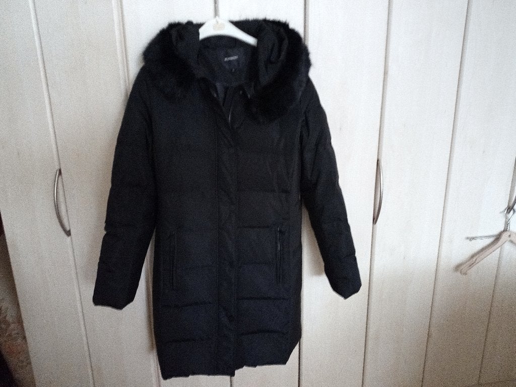 ZGAN zwarte winterjas met veren gevuld BEAUMONT  42, Kleding | Dames, Zwart, Beaumont, Maat 42/44 (L), Ophalen of Verzenden