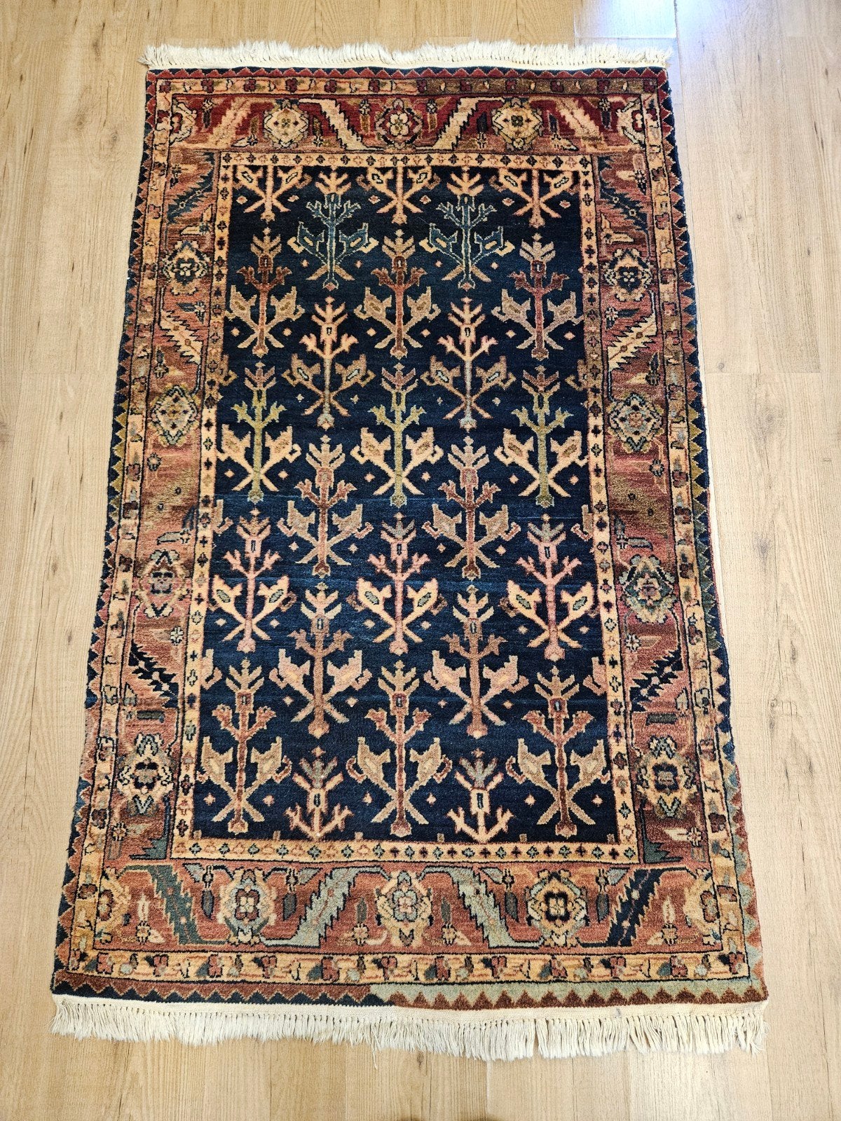 Vintage handgeknoopt perzisch tapijt 165x97, Info@SlatsAntiek.nl, Tweedehands, Perzisch, 150 tot 200 cm